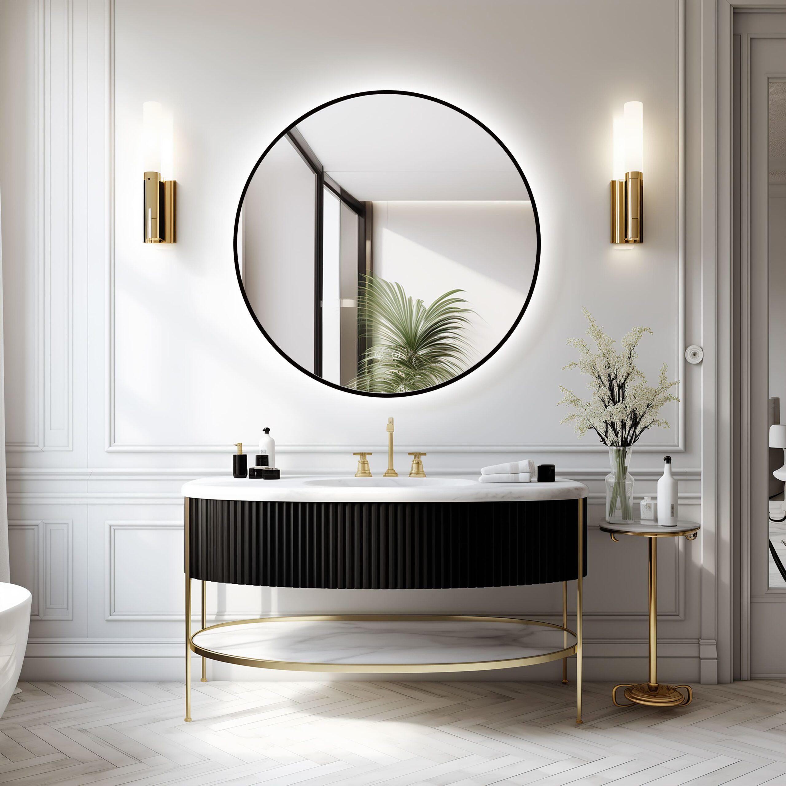 ESPEJO LED ARES BLACK & GOLD - Imagen 2