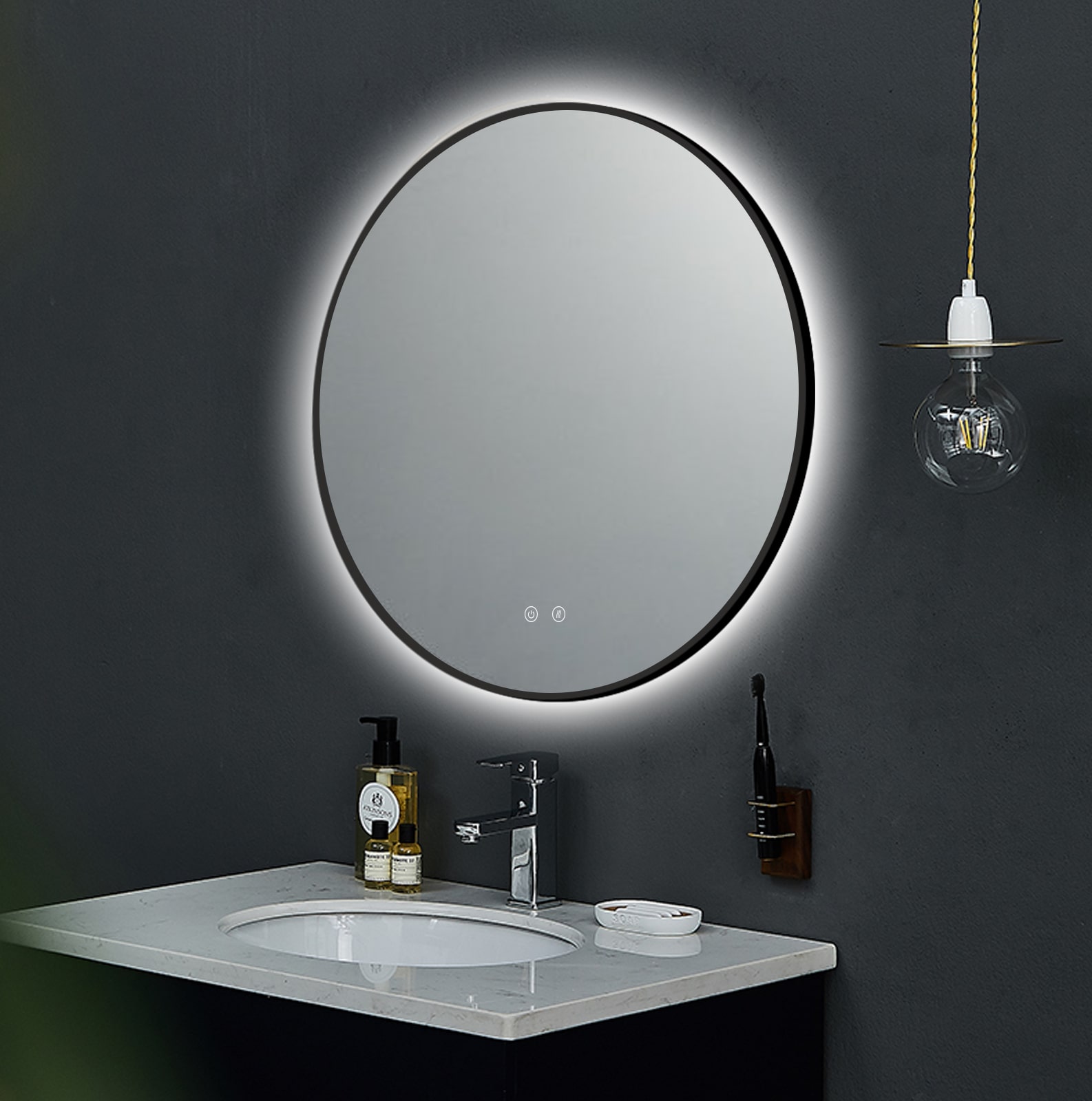 ESPEJO LED ARES BLACK & GOLD - Imagen 8