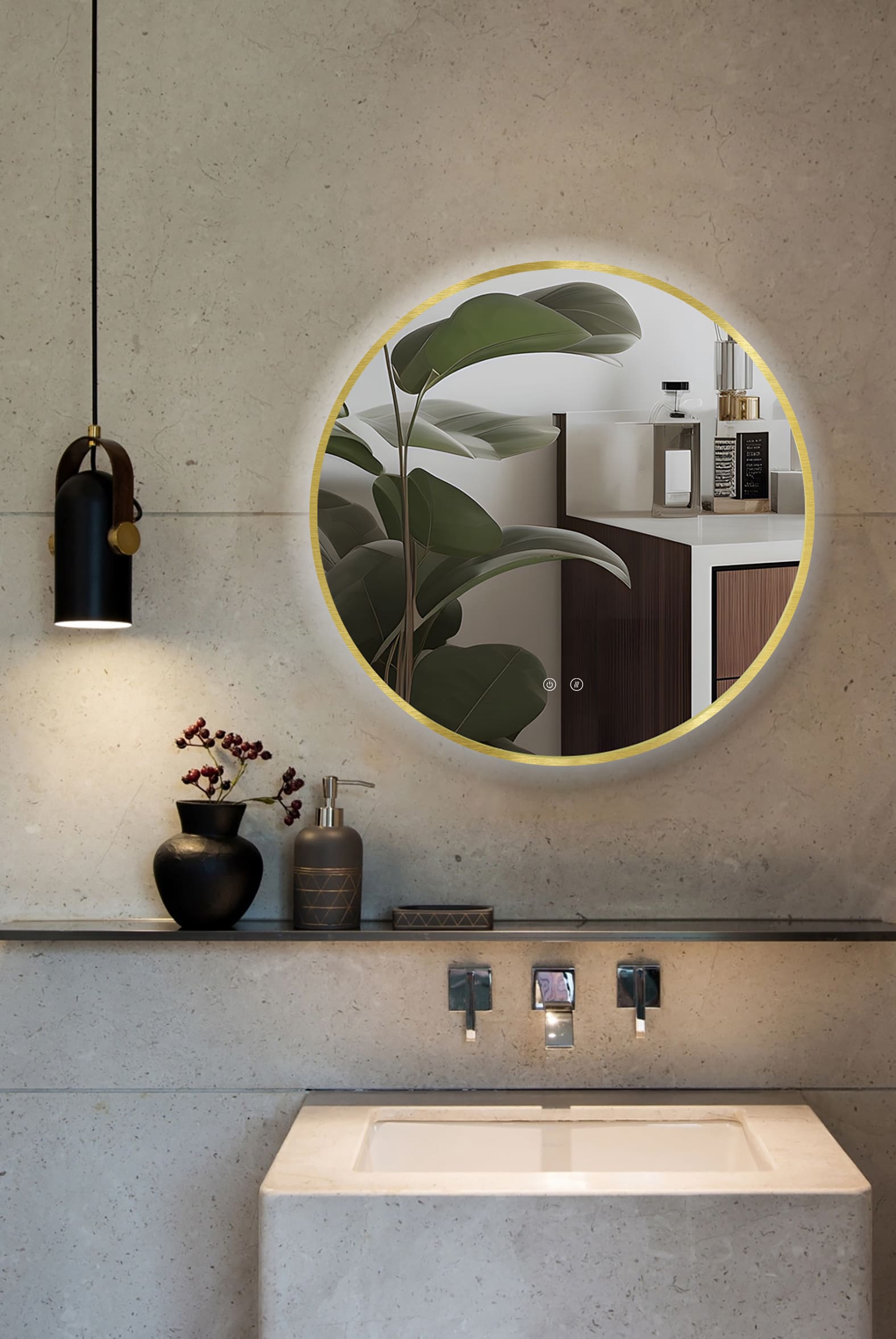 ESPEJO LED ARES BLACK & GOLD - Imagen 3